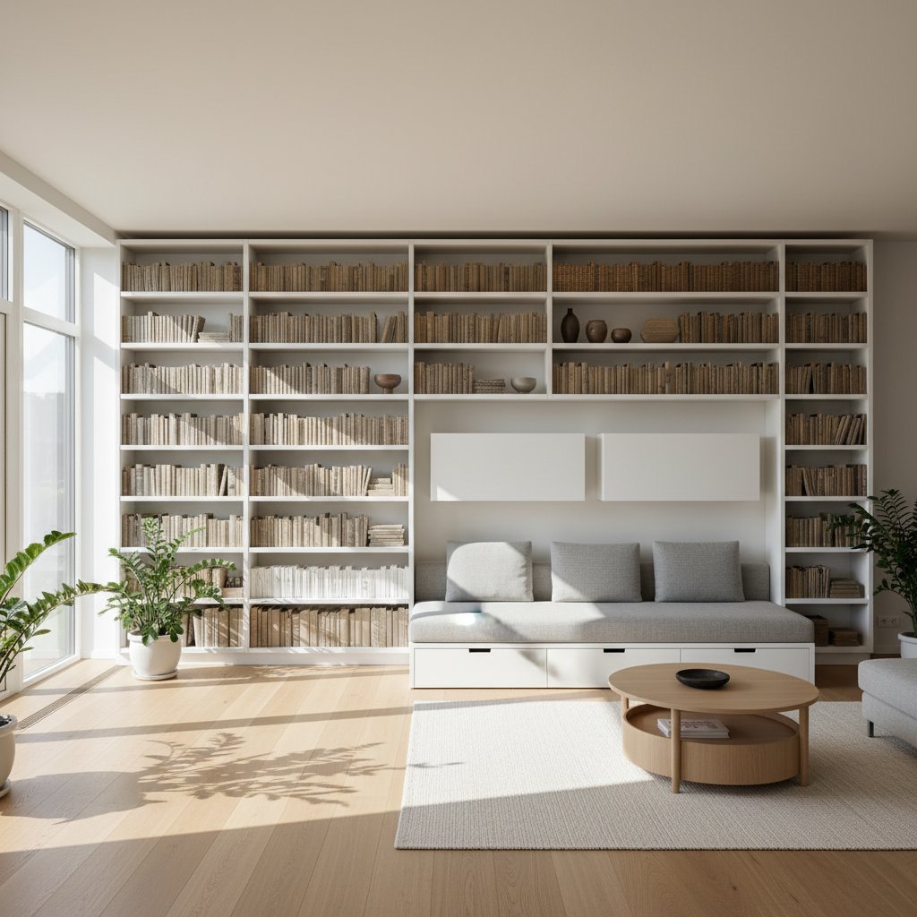 Organized home interior showing efficient space utilization with storage solutions and functional furniture arrangement